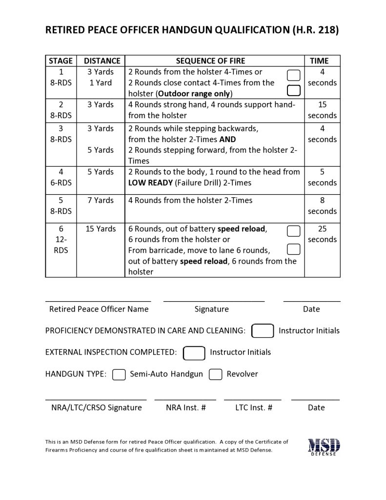 Law Enforcement Officers Safety Act (H.R. 218) – MSD Defense